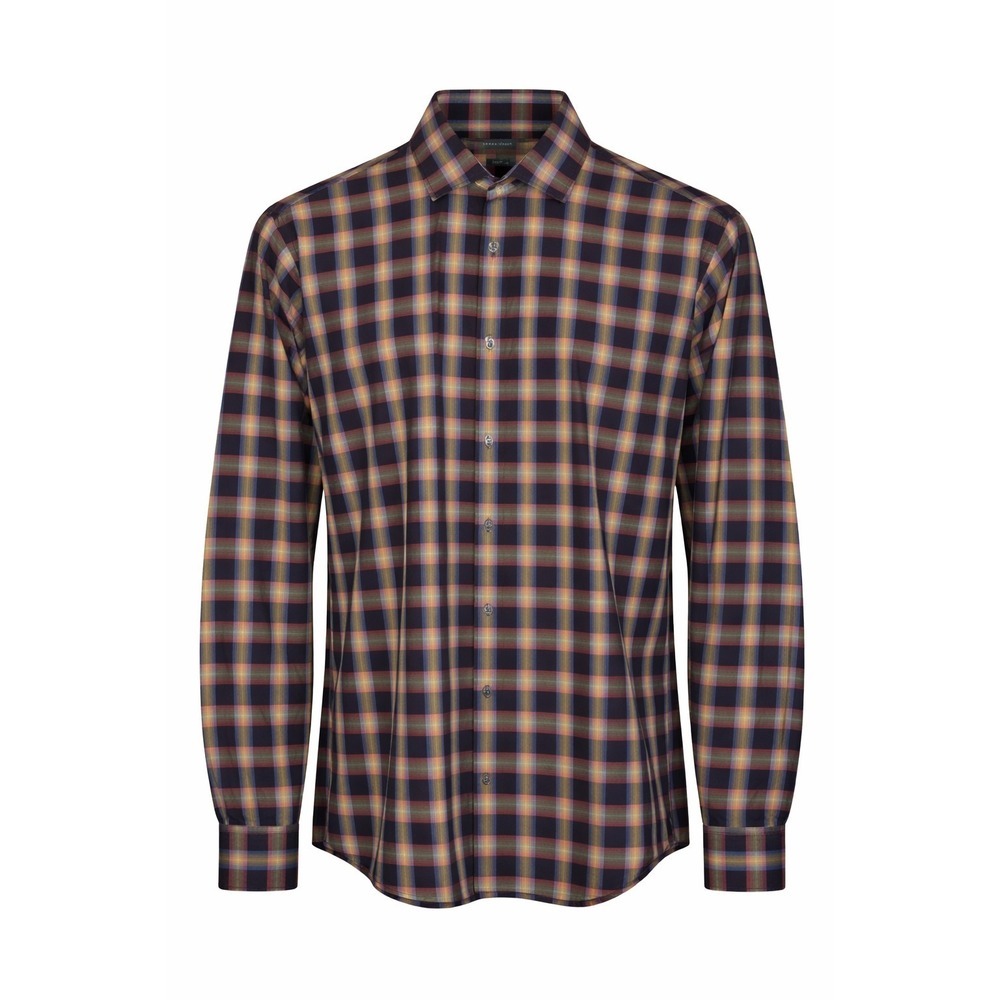 Perry Ellis Plaid Long Sleeve Button Down Shirt XL Slim Fit Black Neon Cotton